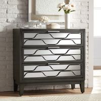 Carson 33 3/4" Wide Mirrored 3-Drawer Wood Accent Chest