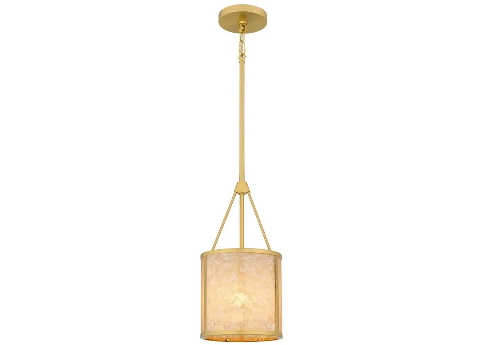 Stoneland 1-Light Brushed Gold Mini Pendant