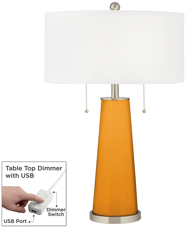 Carnival Peggy Glass Table Lamp With Dimmer
