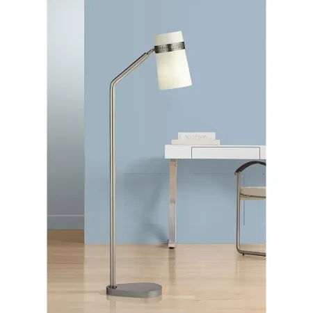 Pacific Coast Lighting 61.5" Offset Arm Gray Silver Modern Floor Lamp