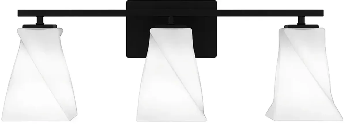 Stetson 3-Light Matte Black Bath Light