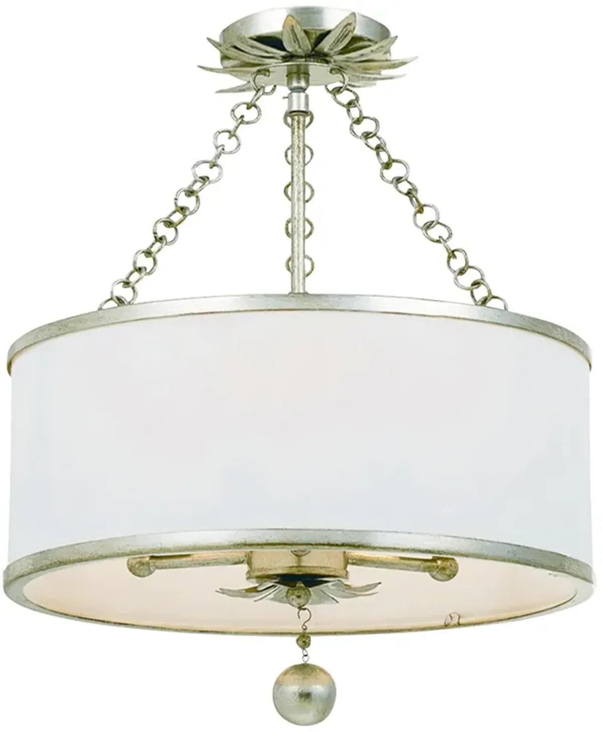 Crystorama Broche 14"W Antique Silver 3-Light Ceiling Light