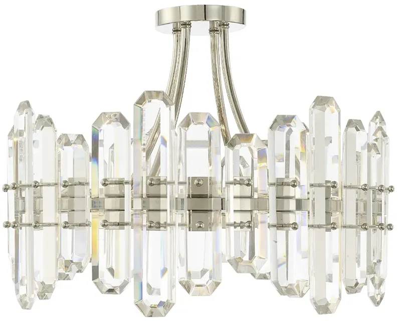 Crystorama Bolton 20.8" Wide 4-Light Nickel and Crystal Ceiling Light