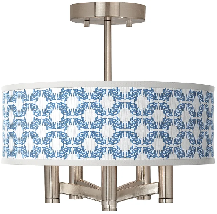 Leaf Symmetry Ava 5-Light Nickel Ceiling Light