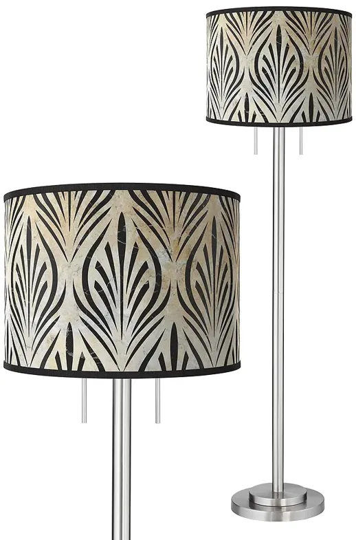 Calathea Gem Giclee Brushed Nickel Garth Floor Lamp