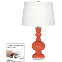 Daring Orange Apothecary Table Lamp with Dimmer