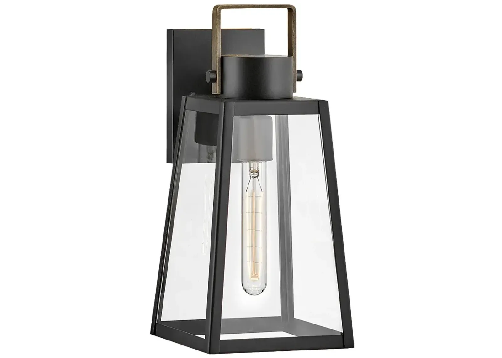 Lark-Hugh Outdoor-Small Wall Mount Lantern-Black-Burnished Bronze