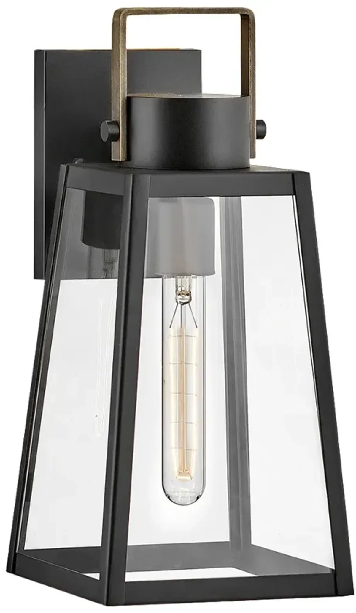 Lark-Hugh Outdoor-Small Wall Mount Lantern-Black-Burnished Bronze