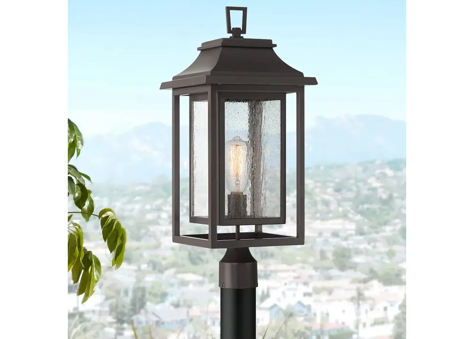 Cecile 23 1/4" Bronze Box Lantern Outdoor Post Light