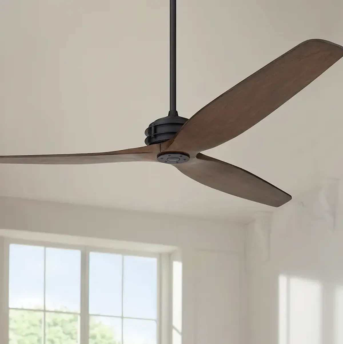 62" Casa Vieja Coronado Aire Matte Black Damp Rated Fan with Remote