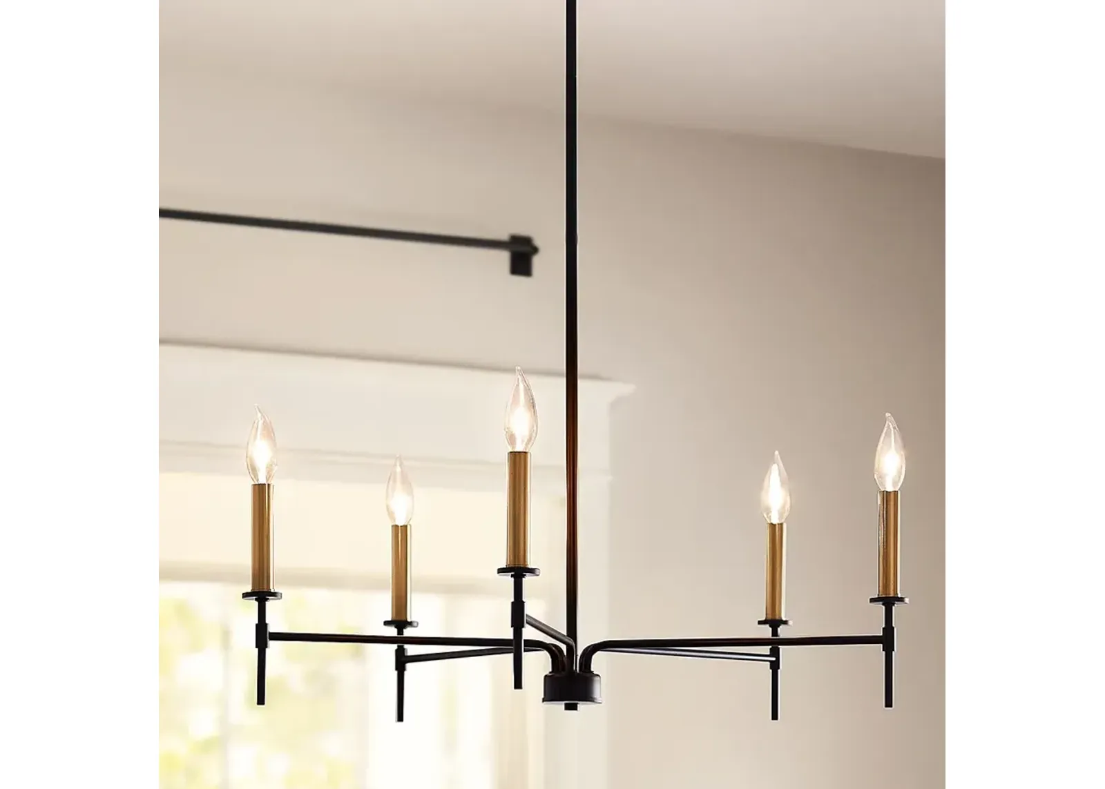 Hinkley Lark-Hux 28" Wide Modern Black and Lacquered Brass Chandelier