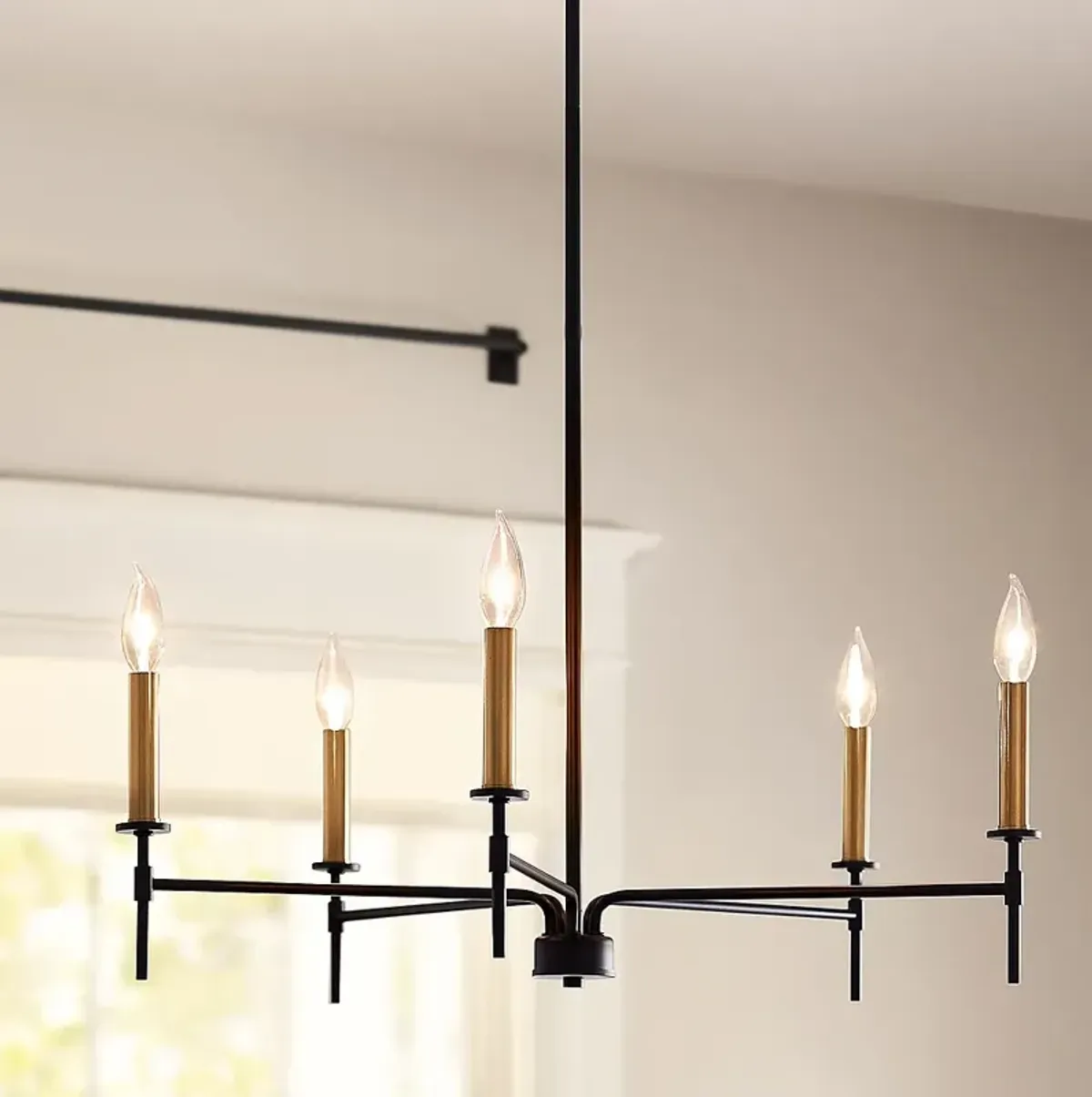 Hinkley Lark-Hux 28" Wide Modern Black and Lacquered Brass Chandelier