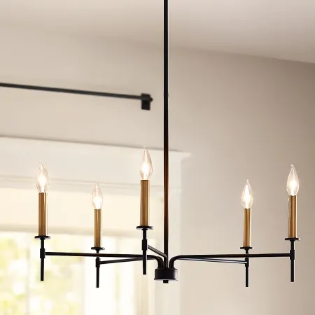 Hinkley Lark-Hux 28" Wide Modern Black and Lacquered Brass Chandelier