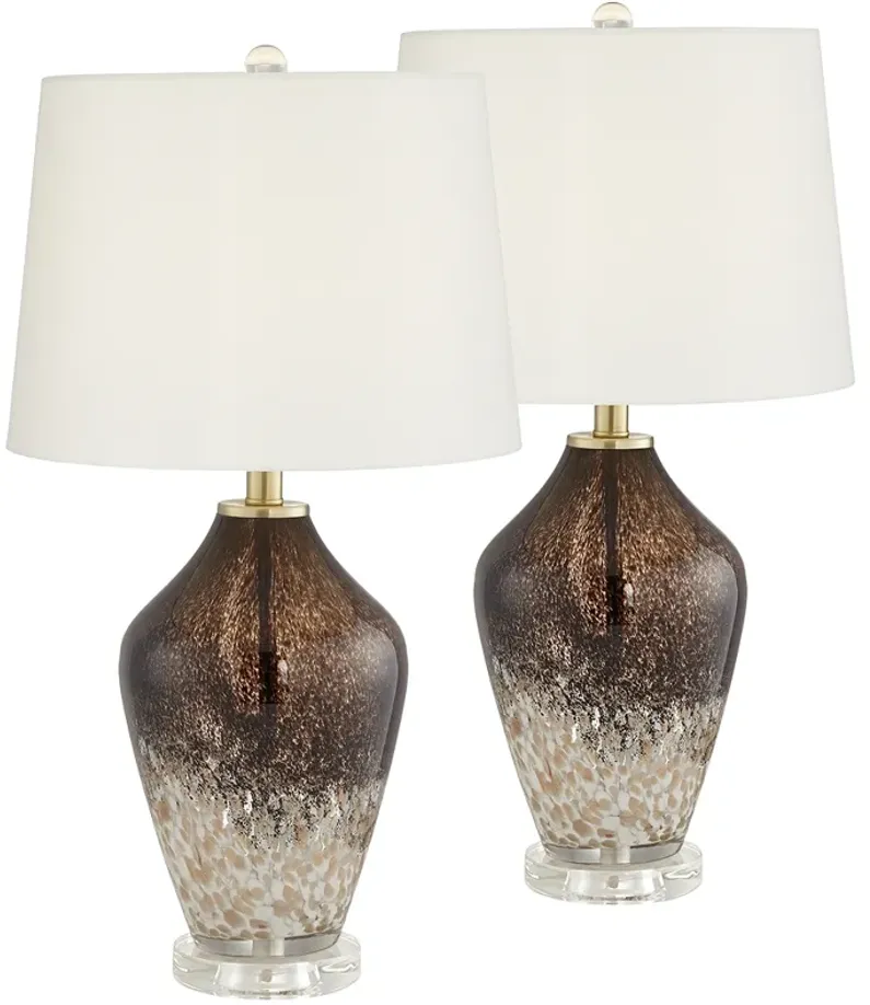 Pacific Coast Lighting North Chocolate Glass Table Lamps Set of 2