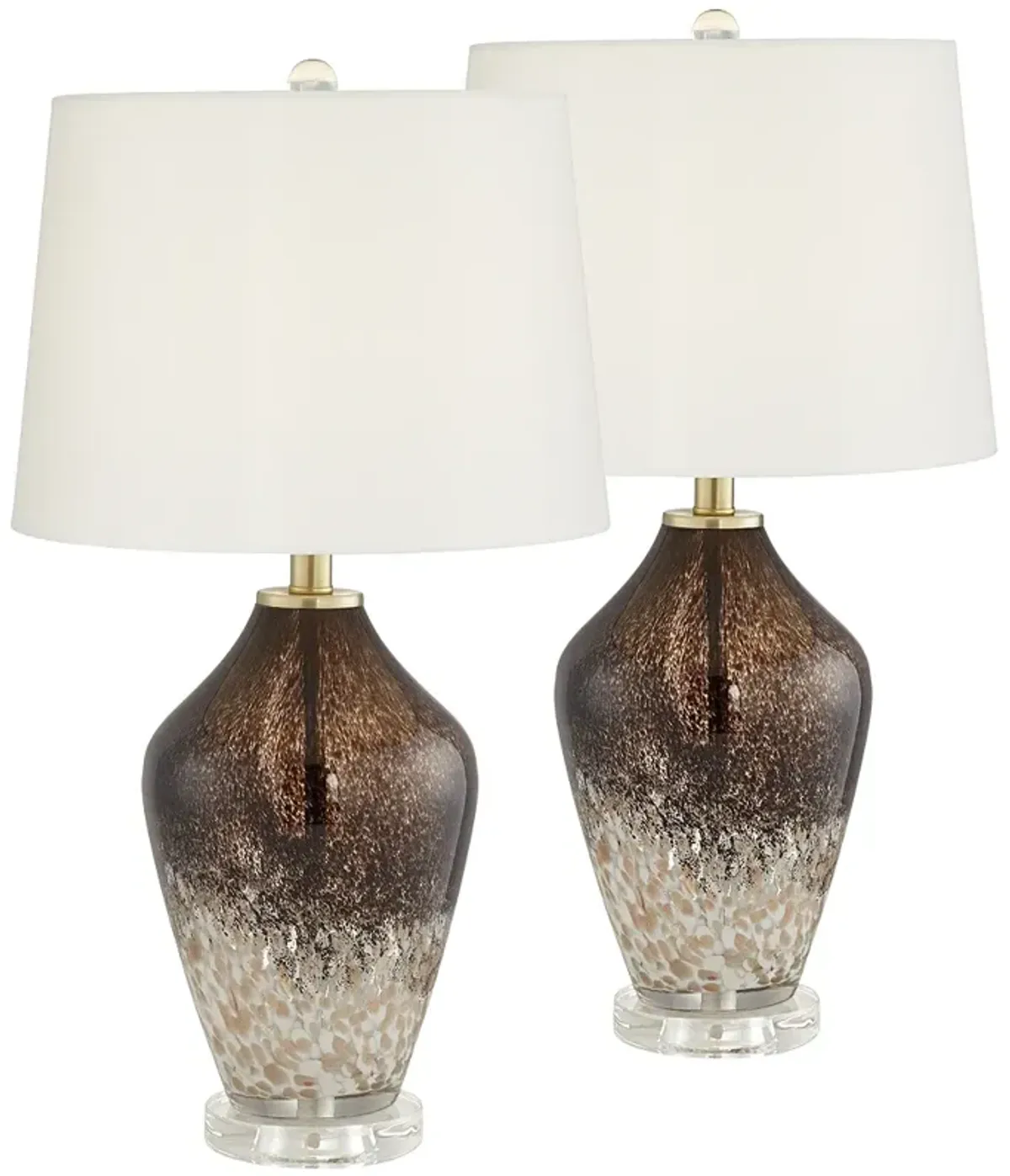 Pacific Coast Lighting North 26" Chocolate Glass Table Lamps Set of 2