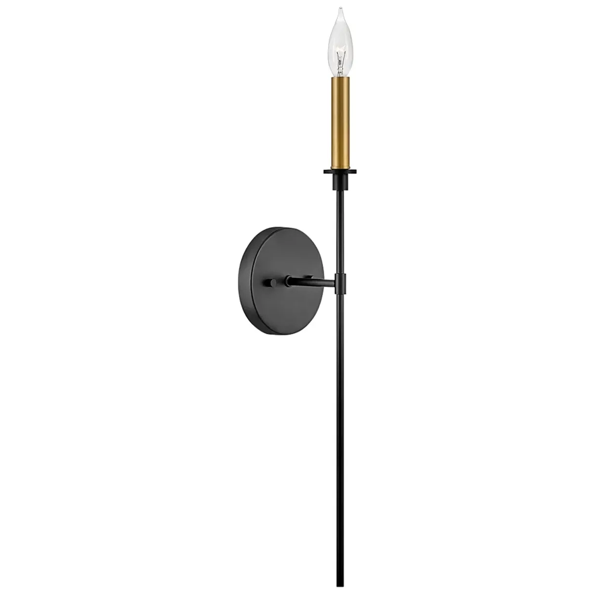Hinkley Lighting Hux 24" High Black Lacquered Brass Wall Sconce