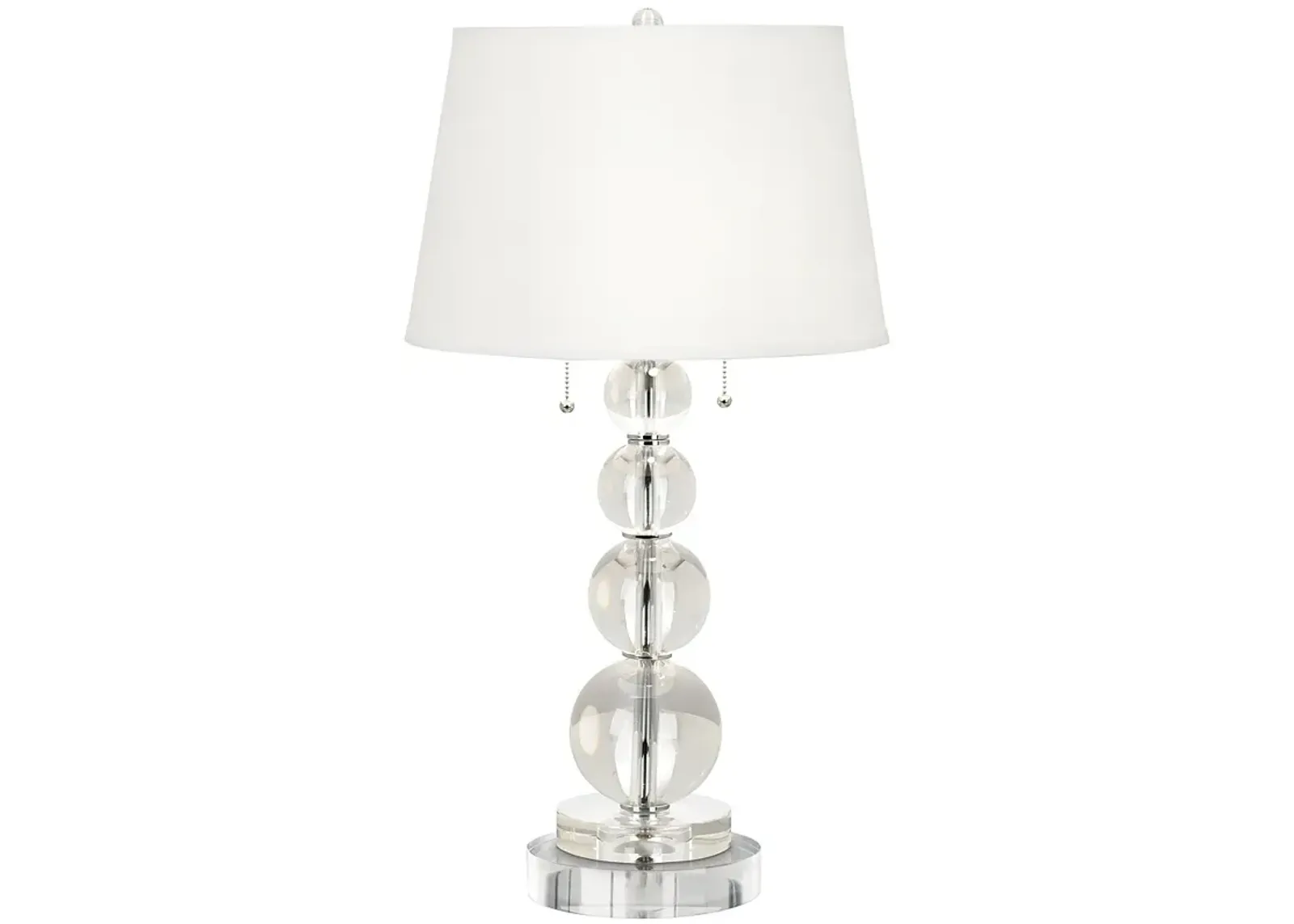 Stacked Crystal Spheres Table Lamp With 8" Wide Round Riser