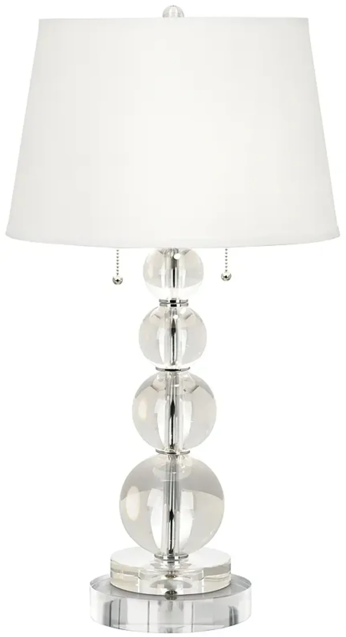 Stacked Crystal Spheres Table Lamp With 8" Wide Round Riser