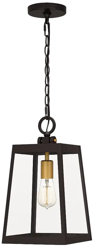 Quoizel Amberly Grove 8 1/2" Wide Western Bronze Outdoor Hanging Light