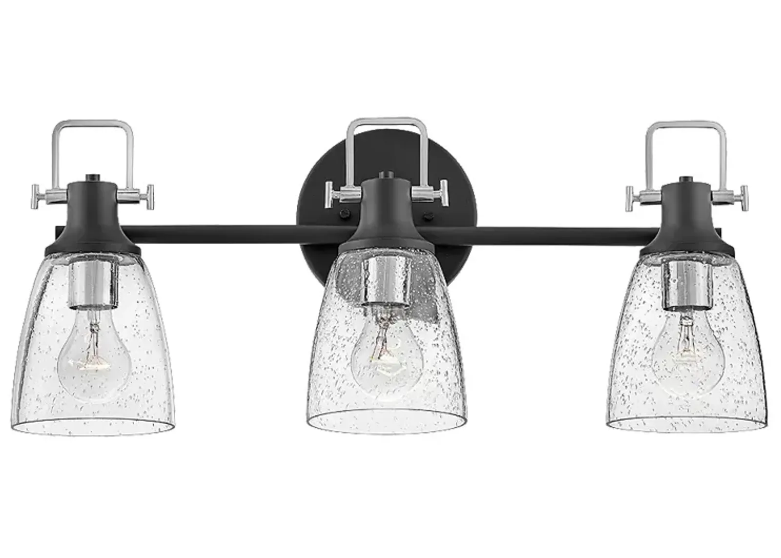 Bath Easton-Three Light Vanity-Black With Chrome Accents