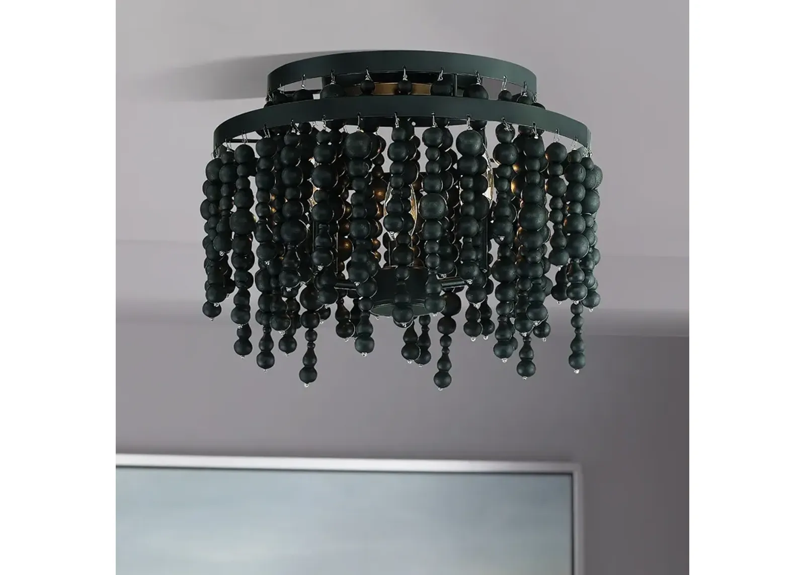 Poppy 3 Light Matte Black Semi Flush Mount