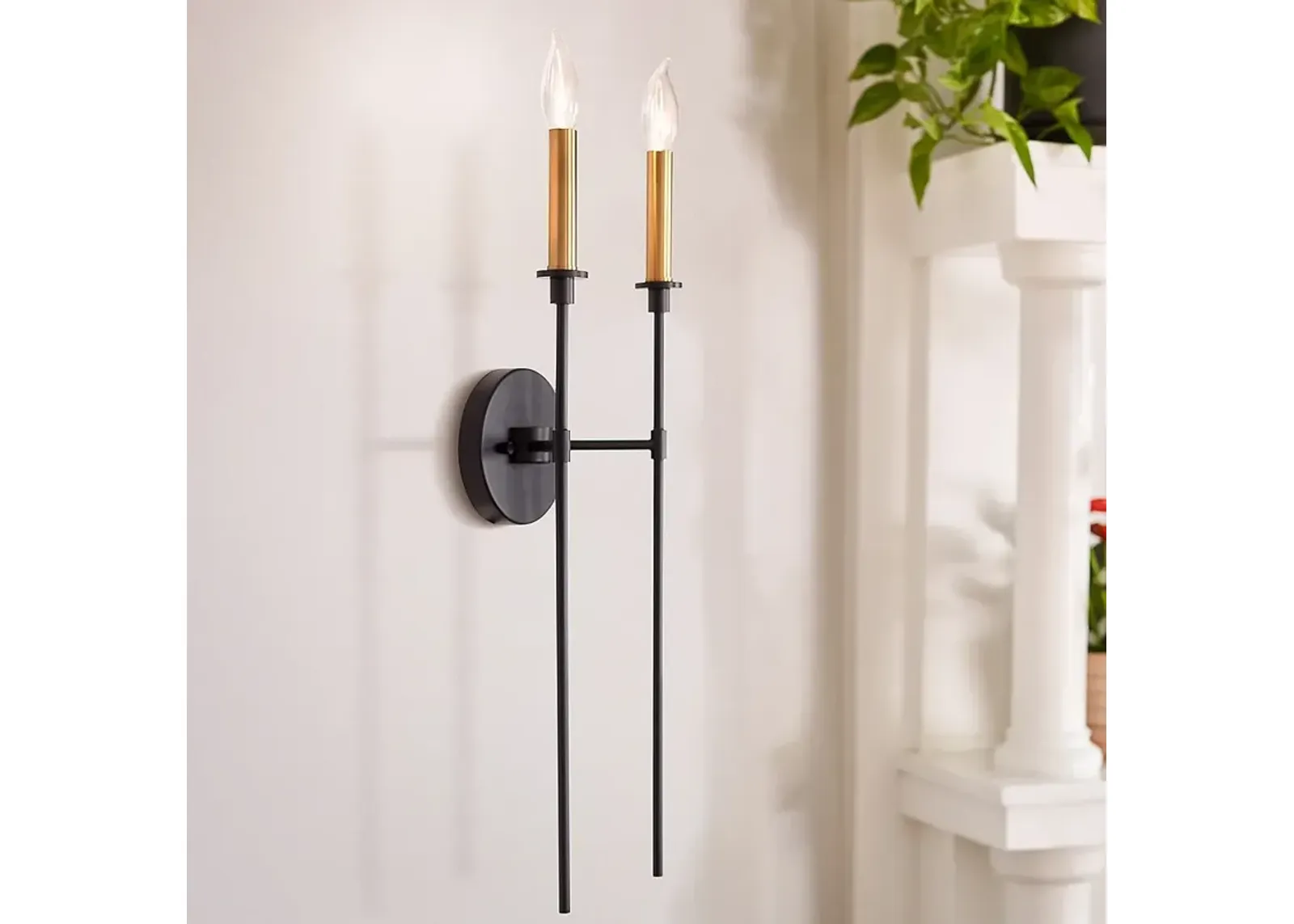 Lark Hux 24" High Black 2-Light Wall Sconce