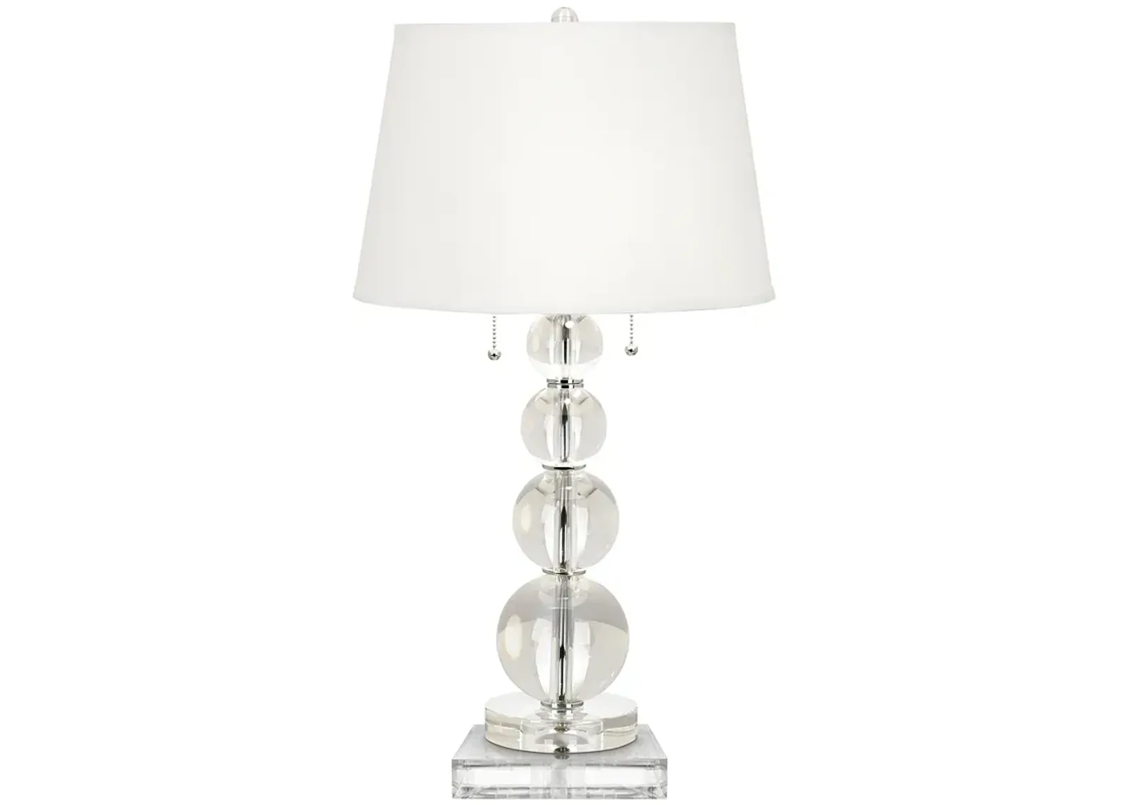 Stacked Crystal Spheres Table Lamp With 8" Wide Square Riser