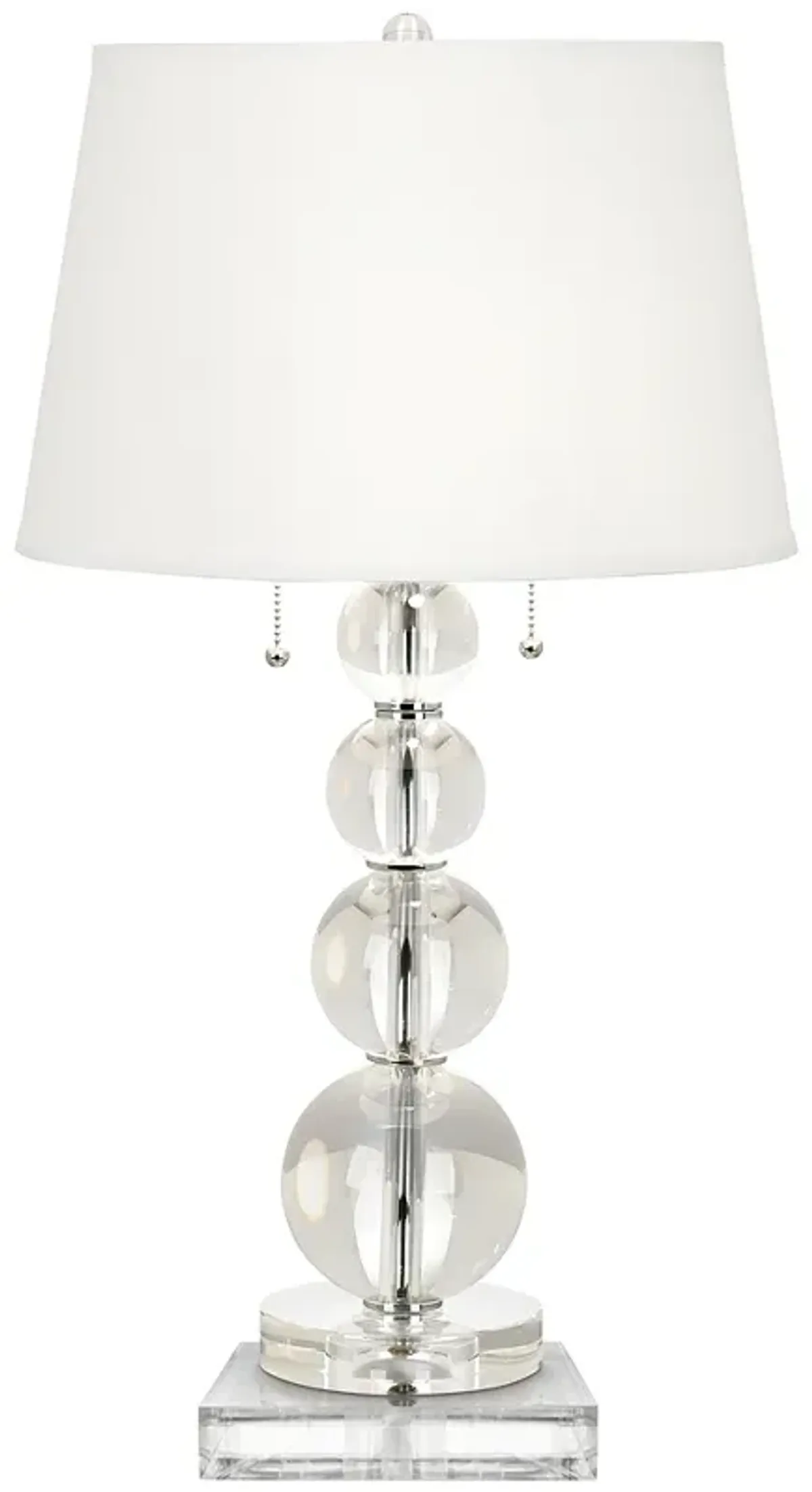 Stacked Crystal Spheres Table Lamp With 8" Wide Square Riser