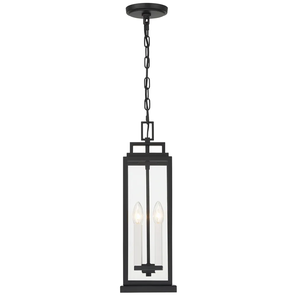 Crystorama Aspen 4 Light Matte Black Outdoor Pendant