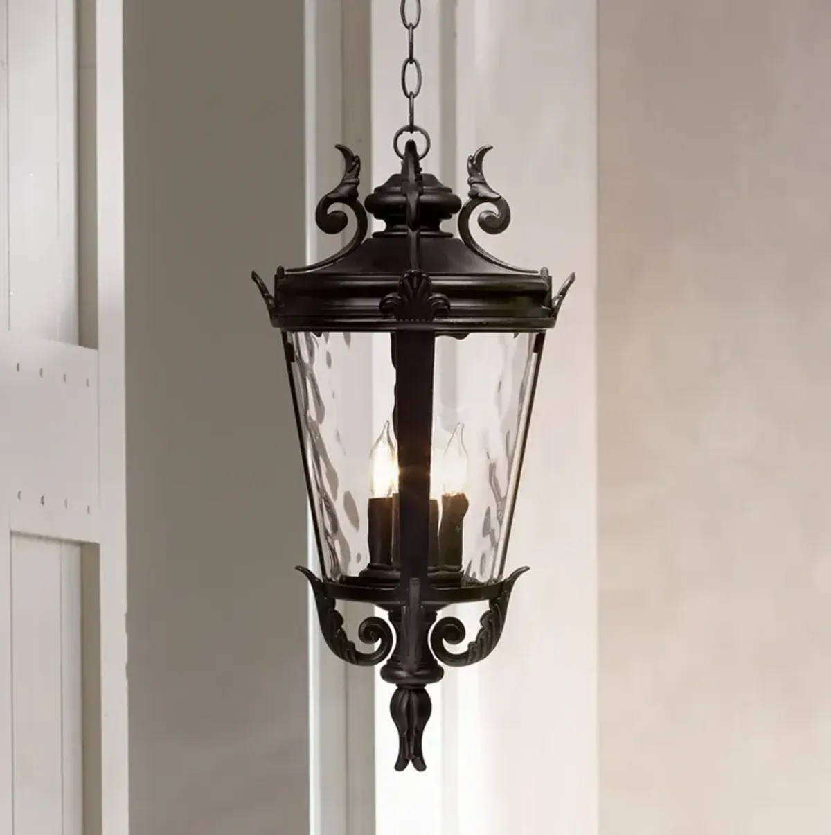 Casa Marseille 23 3/4" High Black Outdoor Hanging Light