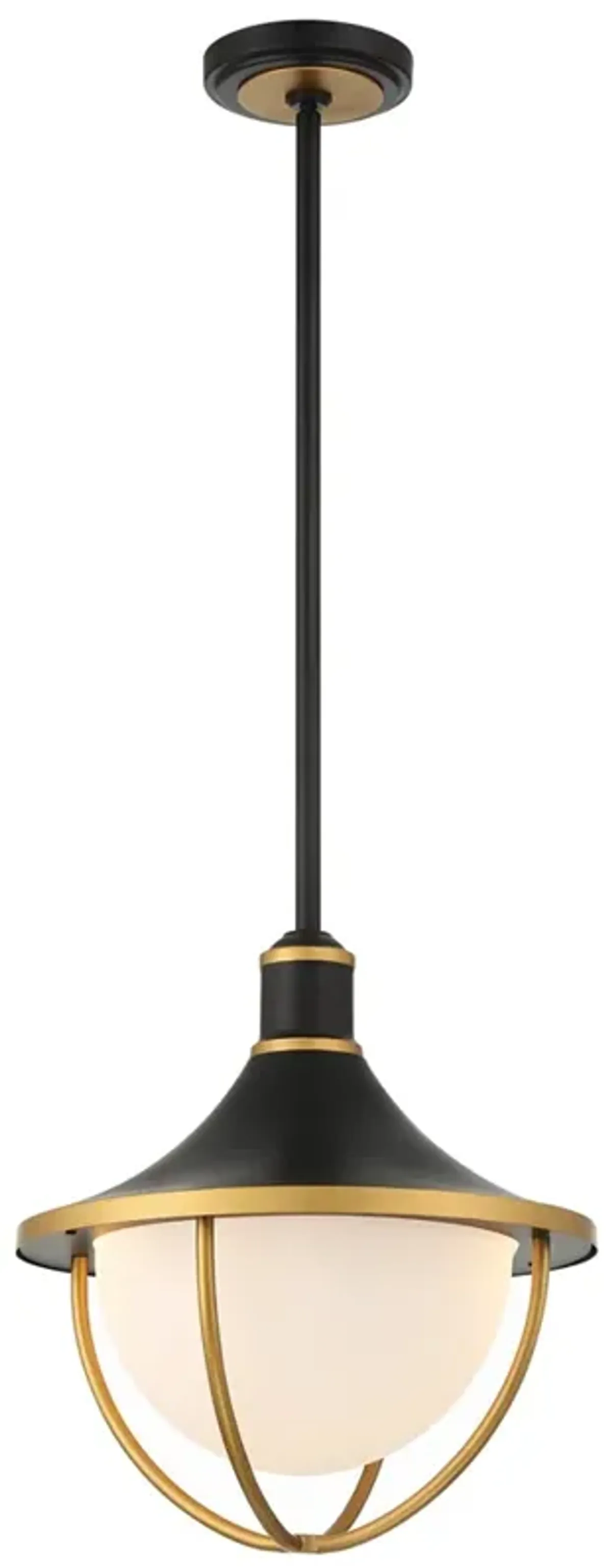 Crystorama Atlas 3 Light Matte Black + Textured Gold Outdoor Pendant