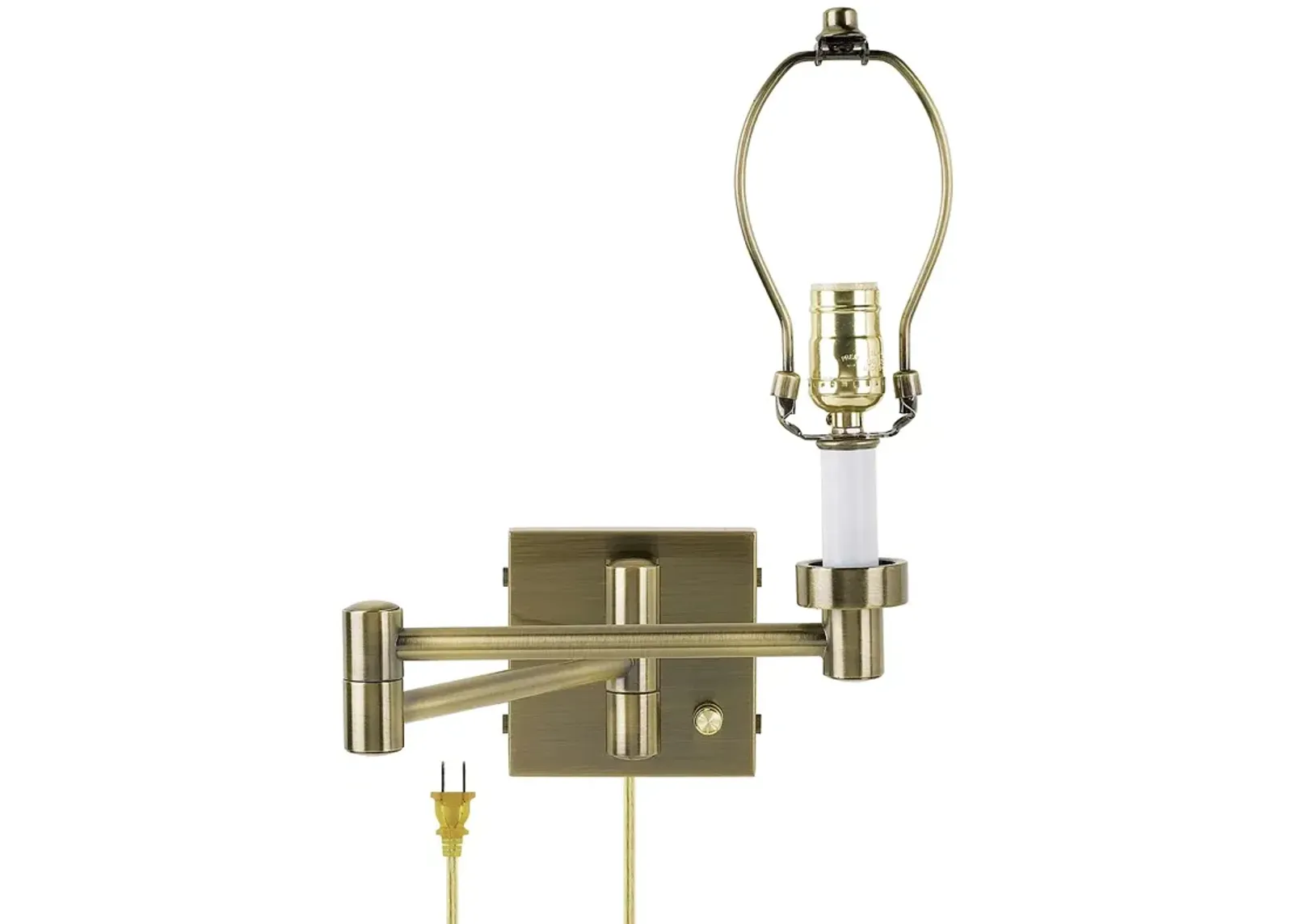 Barnes and Ivy Alta Square Antique Brass Plug-In Swing Arm Wall Light Base