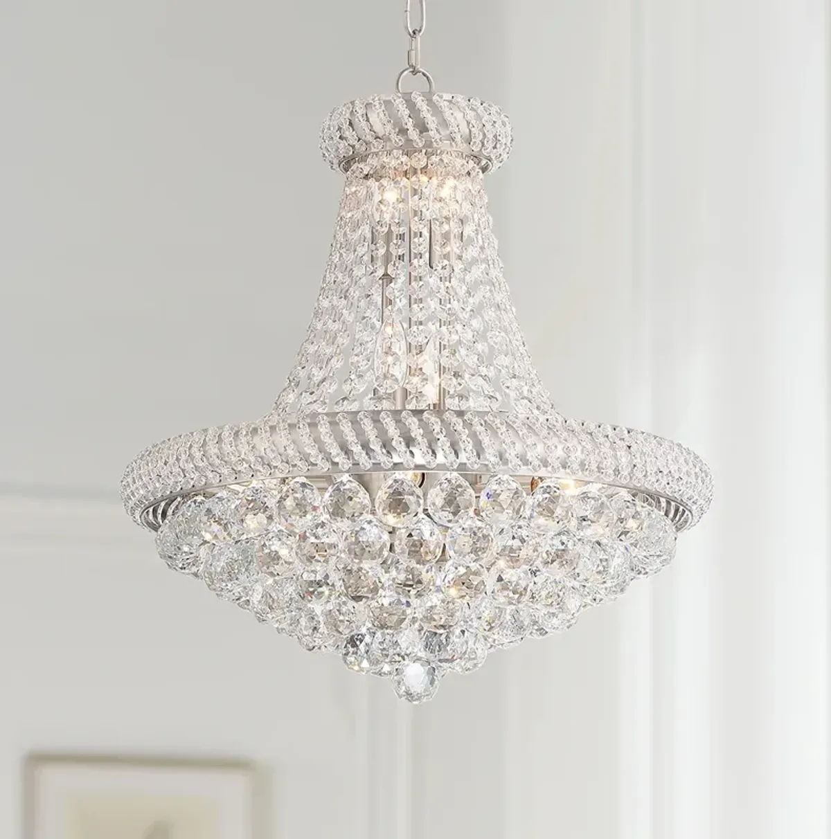 Possini Euro Diana 20" Wide Nickel Crystal Chandelier