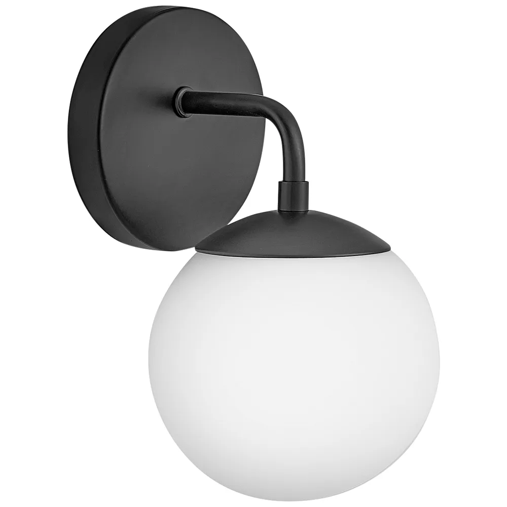 Hinkley Lark-Julep 10" High Black Metal Opal Glass Wall Light