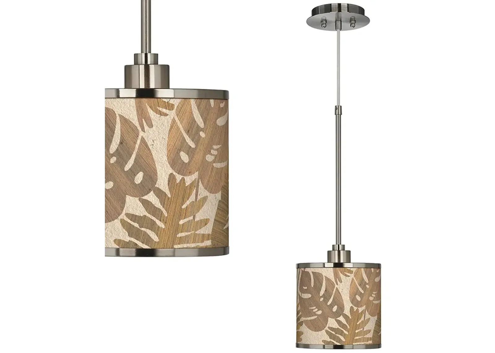 Tropical Woodwork Giclee Glow Mini Pendant Light