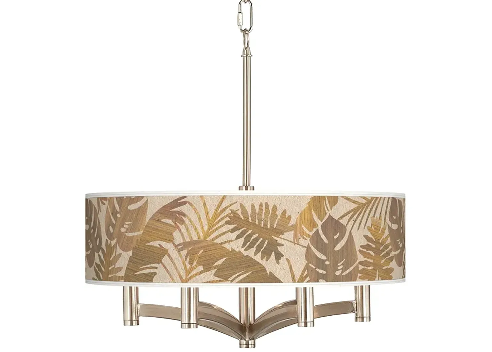 Tropical Woodwork Ava 6-Light Nickel Pendant Chandelier