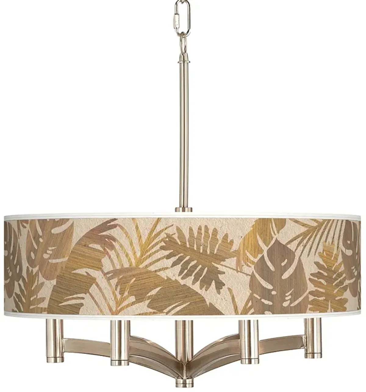 Tropical Woodwork Ava 6-Light Nickel Pendant Chandelier