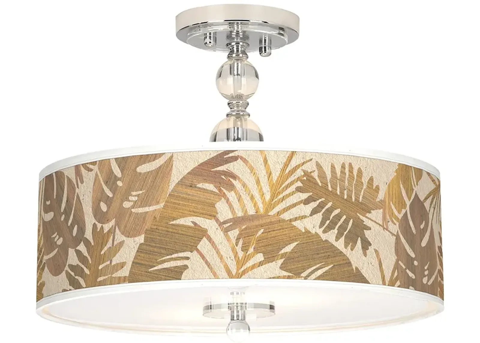 Tropical Woodwork Giclee 16" Wide Semi-Flush Ceiling Light