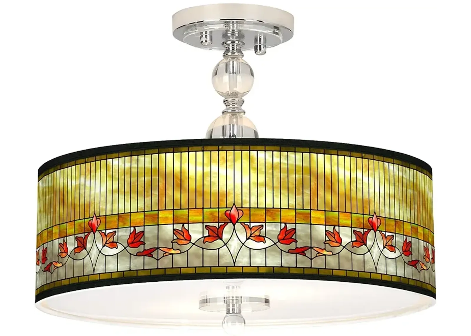 Tiffany-Style Lily Giclee 16" Wide Semi-Flush Ceiling Light