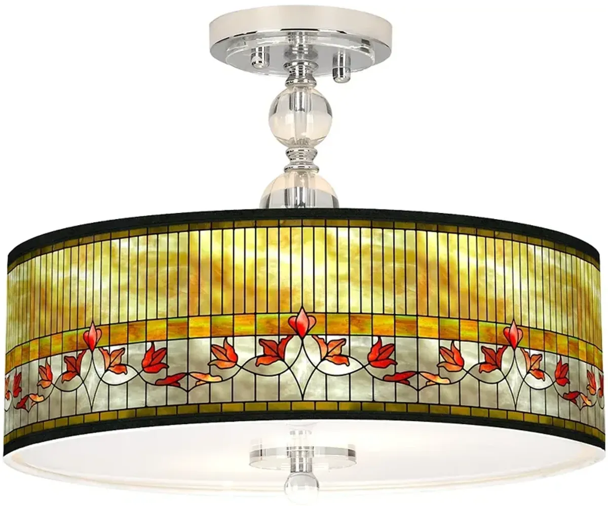 Tiffany-Style Lily Giclee 16" Wide Semi-Flush Ceiling Light