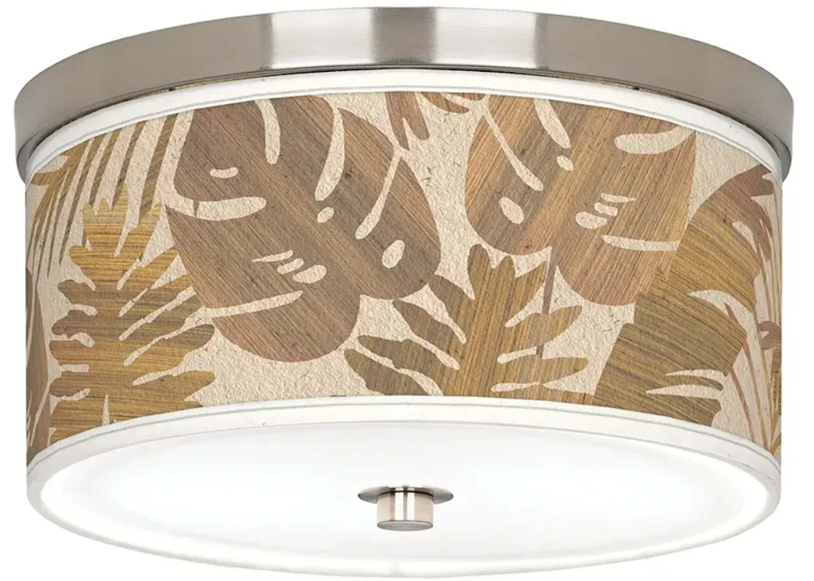 Tropical Woodwork Giclee Nickel 10 1/4" Wide Ceiling Light