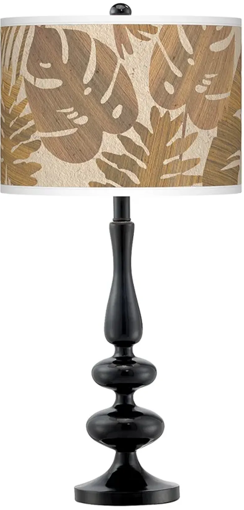 Tropical Woodwork Giclee Paley Black Table Lamp