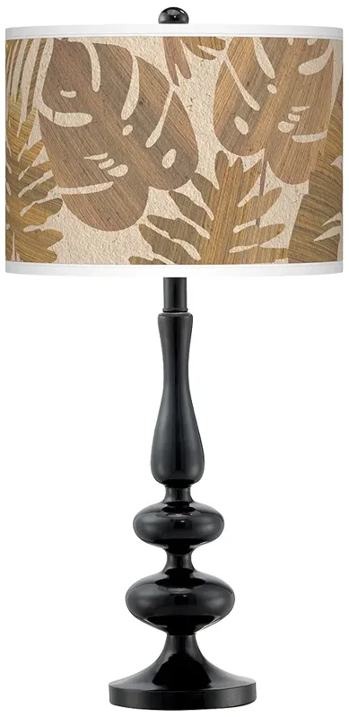 Giclee Gallery Paley 29" Tropical Woodwork Black Table Lamp