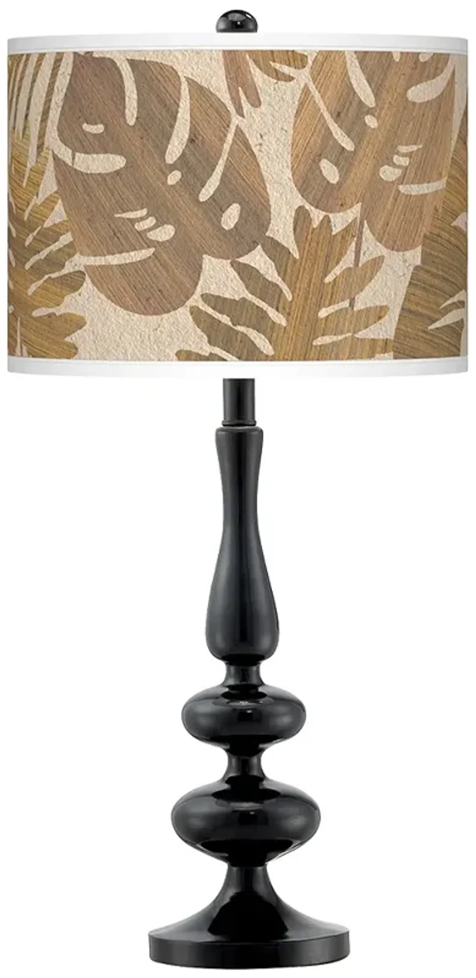 Giclee Gallery Paley 29" Tropical Woodwork Black Table Lamp