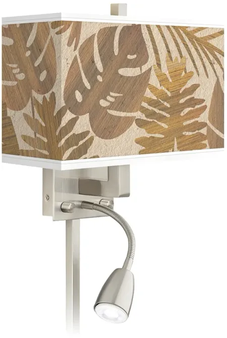 Tropical Woodwork Giclee Glow LED Reading Light Plug-In Sconce