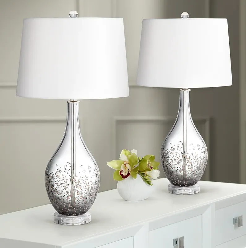 Pacific Coast Lighting Sparrow Smoke Gray Glass Table Lamp Set of 2