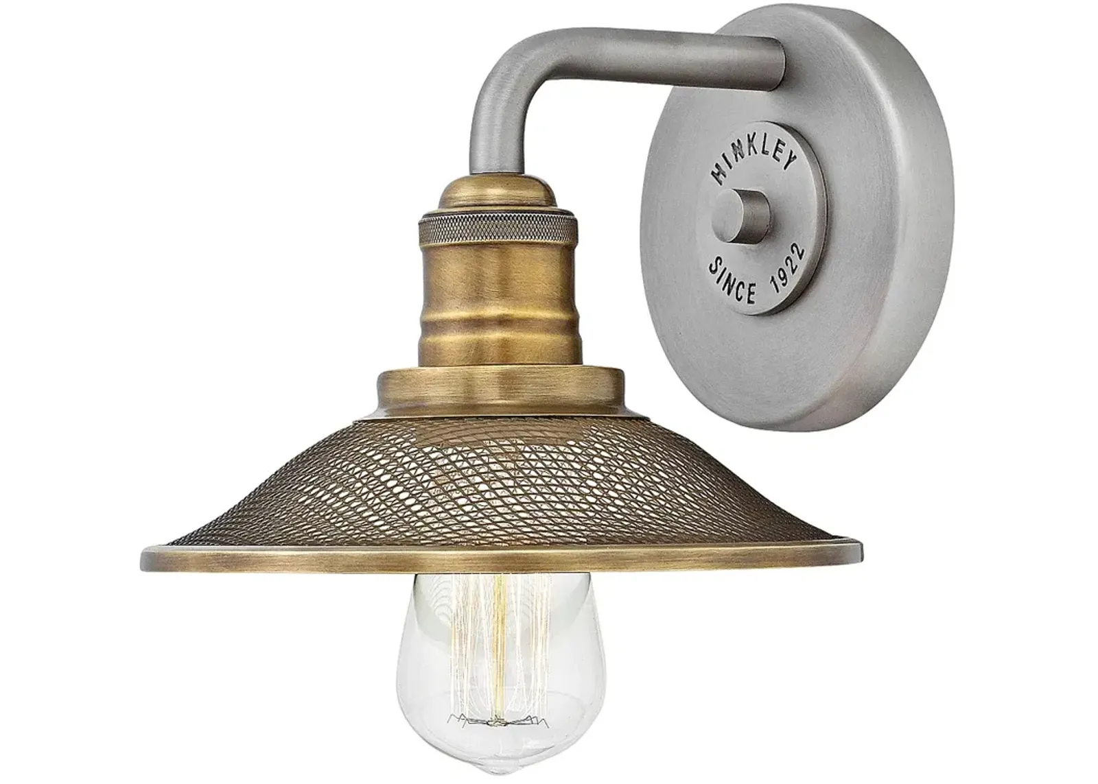 Hinkley Rigby 8 3/4" High Industrial Antique Nickel Wall Sconce