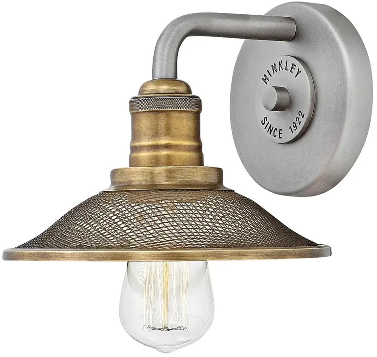 Hinkley Rigby 8 3/4" High Industrial Antique Nickel Wall Sconce