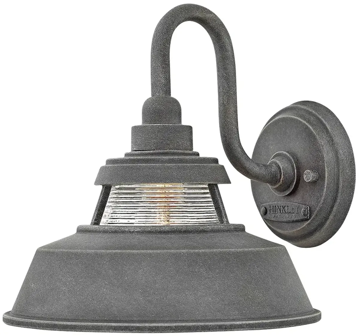 Hinkley Troyer 10" High Aged Zinc Outdoor Wall Light