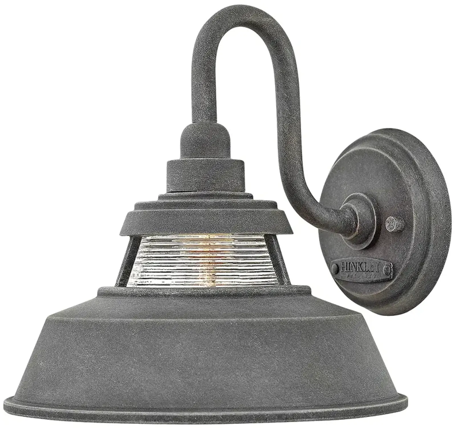 Hinkley Troyer 10" High Aged Zinc Outdoor Wall Light